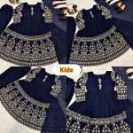 TRENDING GEORGETTE EMBROIDERY SEQUENCE WORK MOTHER DAUGHTER SET FESTIVE WEAR WHOLESALE PRICE ETHNIC GARMENT (4)
