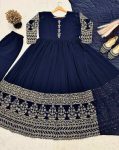 TRENDING GEORGETTE EMBROIDERY SEQUENCE WORK MOTHER DAUGHTER SET FESTIVE WEAR WHOLESALE PRICE ETHNIC GARMENT (4)