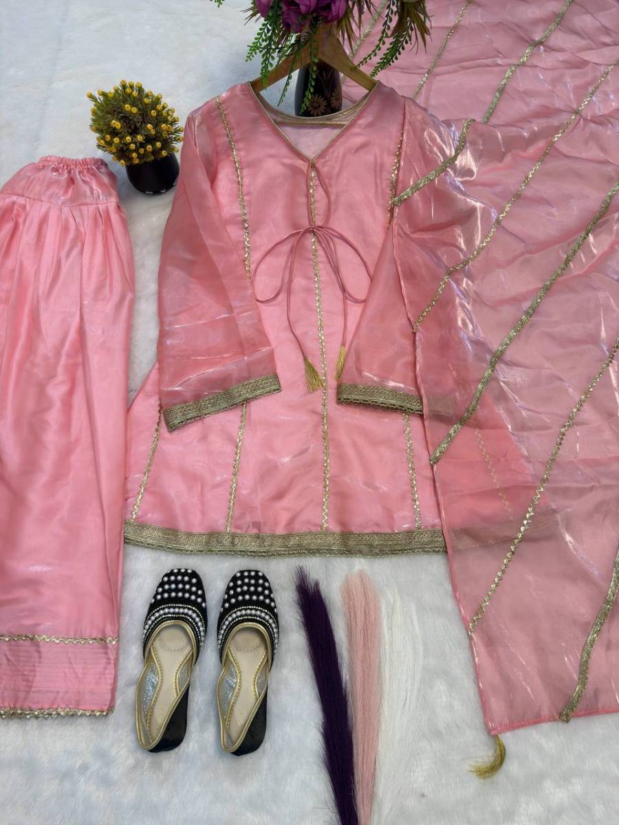 TRENDING GMY SILK READYMADE FANCY LACE WORK TOP PATIYALA WITH DUPATTA FESTIVE WEAR WHOLESALE PRICE ETHNIC GARMENT (1)