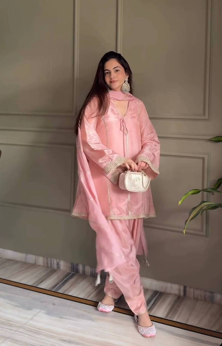 TRENDING GMY SILK READYMADE FANCY LACE WORK TOP PATIYALA WITH DUPATTA FESTIVE WEAR WHOLESALE PRICE ETHNIC GARMENT (3)