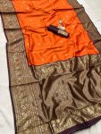 TRENDING LICHI SILK WEAVING WORK SAREE WITH UNSTITCHED BLOUSE FESTIVE WEAR WHOLESALE PRICE ETHNIC GARMENT (7)