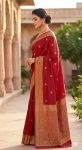 TRENDING LICHI SILK WEAVING WORK SAREE WITH UNSTITCHED BLOUSE FESTIVE WEAR WHOLESALE PRICE ETHNIC GARMENT (3)