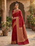 TRENDING LICHI SILK WEAVING WORK SAREE WITH UNSTITCHED BLOUSE FESTIVE WEAR WHOLESALE PRICE ETHNIC GARMENT (3)