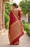 TRENDING LICHI SILK WEAVING WORK SAREE WITH UNSTITCHED BLOUSE FESTIVE WEAR WHOLESALE PRICE ETHNIC GARMENT (3)