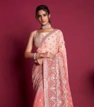 TRENDING PADDING GEORGETTE SEQUENCE EMBROIDERY WORK SAREE WITH UNSTITCHED BLOUSE WEDDING WEAR WHOLESALE PRICE ETHNIC GARMENT (4)