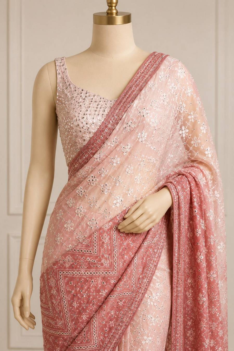 TRENDING PADDING GEORGETTE SEQUENCE EMBROIDERY WORK SAREE WITH UNSTITCHED BLOUSE WEDDING WEAR WHOLESALE PRICE ETHNIC GARMENT (8)