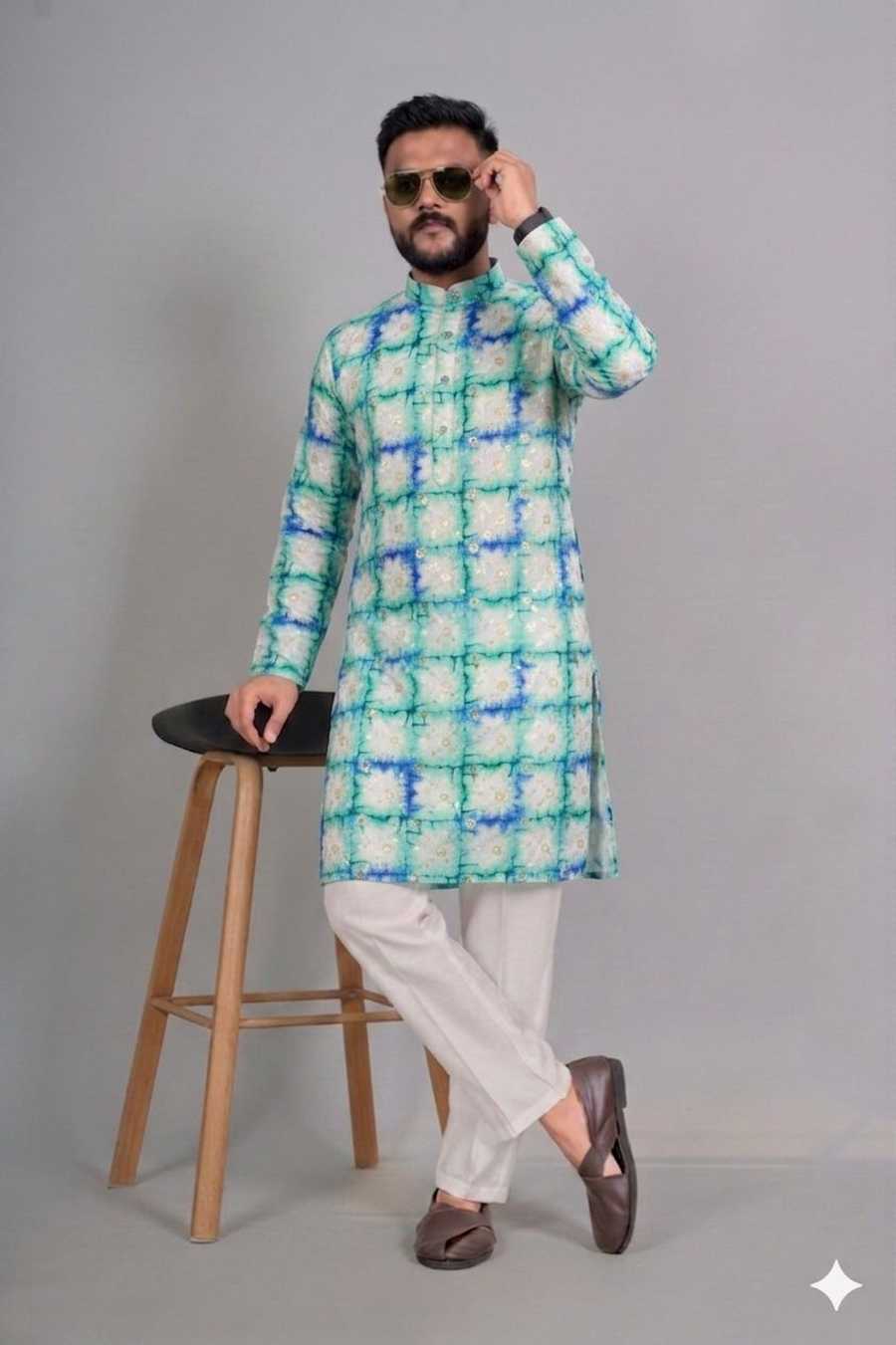 TRENDING RAYON DIGITAL WORK KURTA PAYJAMA FESTIVAL WEAR WHOLESALE PRICE ETHNIC GARMENT (3)