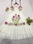 TRENDING RAYON EMBROIDERY WORK ONE PIECE DRESS PARTY WEAR WHOLESALE PRICE ETHNIC GARMENT (6)