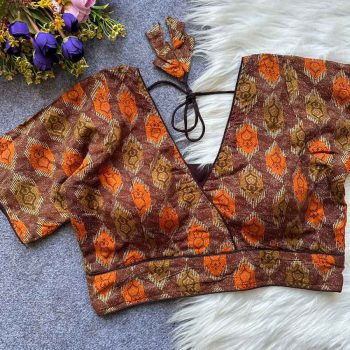 TRENDING REYON COTTON READY TO WEAR BLOUSE ORANGE