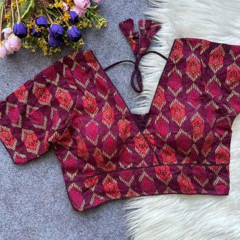 TRENDING REYON COTTON READY TO WEAR BLOUSE  WINE