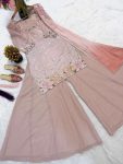 TRENDING ROMAN GLASS SILK MULTI EMBROIDERY AND BIDS MOTI WORK TOP PALAZZO WITH DUPATTA WHOLESALE PRICE ETHNIC GARMENT (3)