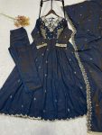 TRENDING VICHITRA BEADS SEQUENCE EMBROIDERY WORK GOWN BOTTOM WITH DUPATTA WEDDING WEAR WHOLESALE PRICE ETHNIC GARMENT (4)