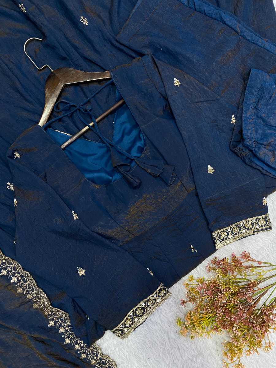 TRENDING VICHITRA BEADS SEQUENCE EMBROIDERY WORK GOWN BOTTOM WITH DUPATTA WEDDING WEAR WHOLESALE PRICE ETHNIC GARMENT (3)