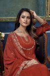TRENDING VICHITRA SILK EMBROIDERY, SEQUENCE & CODING WORK ANARKALI BOTTOM WITH DUPATTA WEDDING WEAR WHOLESALE PRICE ETHNIC GARMENT (8)