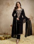 TRENDING VICHITRA SILK SEQUENCE CODING EMBROIDERY WORK TOP BOTTOM WITH DUPATTA FESTIVE WEAR WHOLESALE PRICE ETHNIC GARMENT (7)