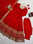 TRENDING VICHITRA SILK THREAD WITH SEQUENCE WORK GOWN BOTTOM WITH DUPATTA FESTIVE WEAR WHOLESALE PRICE ETHNIC GARMENT (1)