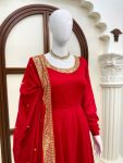 TRENDING VICHITRA SILK THREAD WITH SEQUENCE WORK GOWN BOTTOM WITH DUPATTA FESTIVE WEAR WHOLESALE PRICE ETHNIC GARMENT (1)