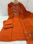 TRENDING VISCOSE MANGO SILK MULTI EMBROIDERY & REAL MIRROR WITH HAND WORK TOP BOTTOM WITH DUPATTA DAILY WEAR WHOLESALE PRICE ETHNIC GARMENT (6)