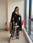 13MODERN STAR GEORGETTE EMBROIDERY SEQUENCE WORK TOP PALAZZO WITH DUPATTA FESTIVE WEAR WHOLESALE PRICE ETHNIC GARMENT (21)