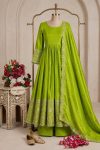 14DESIGNER CHINON SILK EMBROIDERY 5 MM SEQUENCE WITH REAL MIRROR WORK GOWN BOTTOM WITH DUPATTA FESTIVE WEAR WHOLESALE PRICE ETHNIC GARMENT (12)