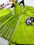 14DESIGNER CHINON SILK EMBROIDERY 5 MM SEQUENCE WITH REAL MIRROR WORK GOWN BOTTOM WITH DUPATTA FESTIVE WEAR WHOLESALE PRICE ETHNIC GARMENT (12)