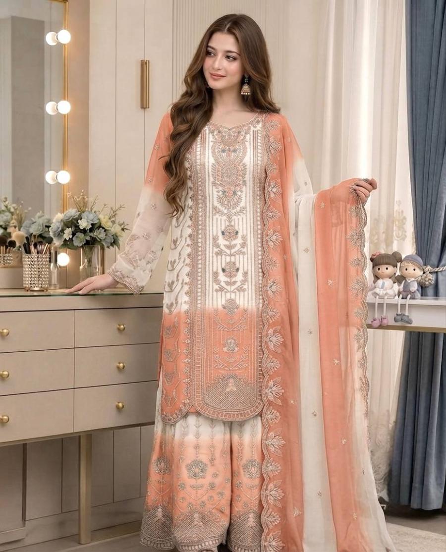 15DESIGNER GEORGETTE EMBROIDERY THREAD WORK TOP PALAZZO WITH DUPATTA FESTIVE WEAR WHOLESALE PRICE ETHNIC GARMENT (12)