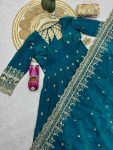 1DESIGNER FENDY SILK EMBROIDERY SEQUENCE WORK GOWN BOTTOM WITH DUPATTA WEDDING WEAR WHOLESALE PRICE ETHNIC GARMENT (27)