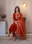 1FABULOUS COTTON BLEND EMBROIDERY SEQUENCE WORK TOP BOTTOM WITH DUPATTA DAILY WEAR WHOLESALE PRICE ETHNIC GARMENT (21)