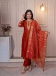 1FABULOUS COTTON BLEND EMBROIDERY SEQUENCE WORK TOP BOTTOM WITH DUPATTA DAILY WEAR WHOLESALE PRICE ETHNIC GARMENT (21)