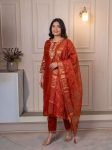 1FABULOUS COTTON BLEND EMBROIDERY SEQUENCE WORK TOP BOTTOM WITH DUPATTA DAILY WEAR WHOLESALE PRICE ETHNIC GARMENT (21)