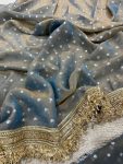 1FABULOUS MOSS SILK JACQUARD BUTTI SAREE WITH UNSTITCHED BLOUSE PARTY WEAR WHOLESALE PRICE ETHNIC GARMENT (16)