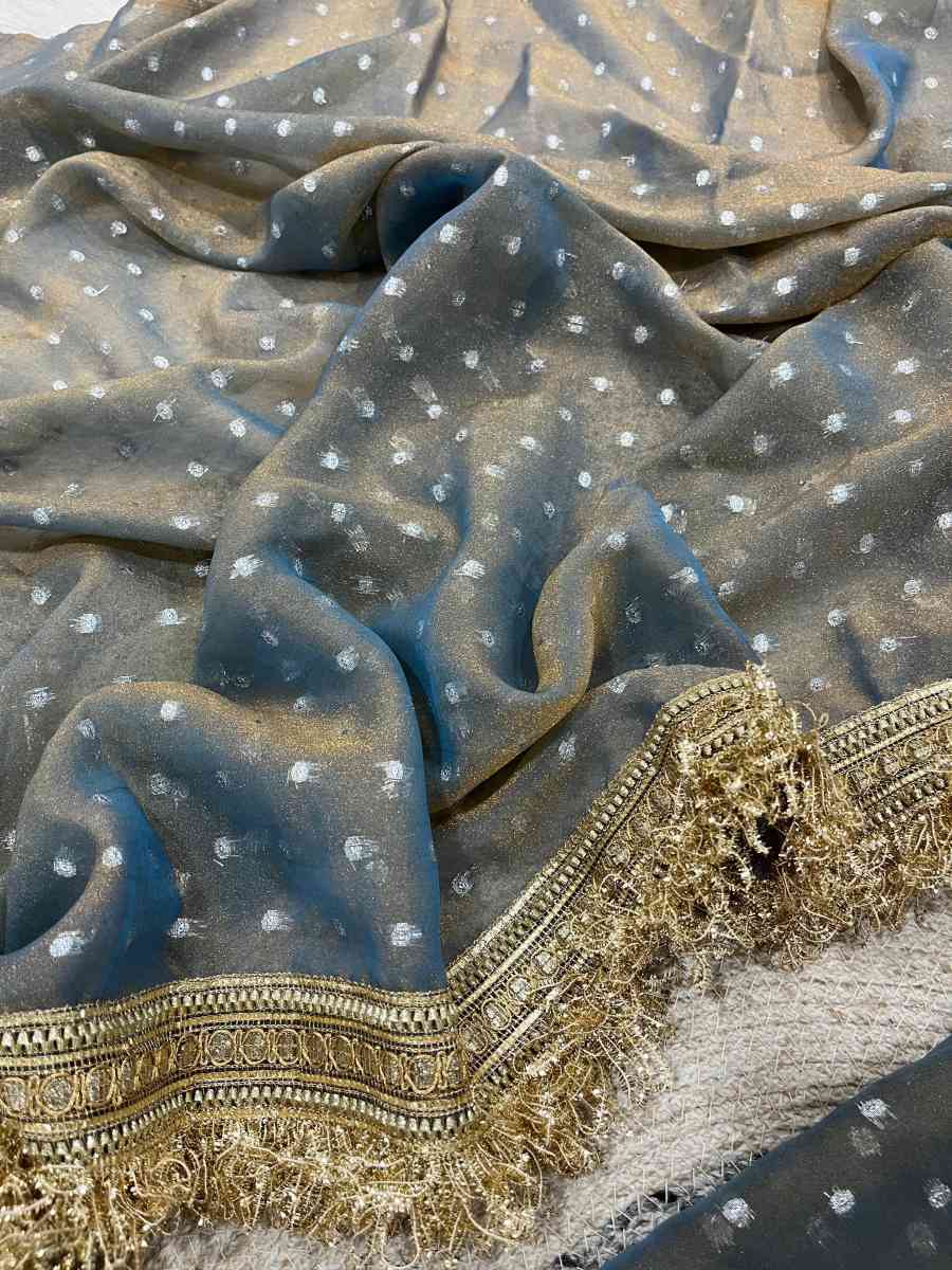 1FABULOUS MOSS SILK JACQUARD BUTTI SAREE WITH UNSTITCHED BLOUSE PARTY WEAR WHOLESALE PRICE ETHNIC GARMENT (17)