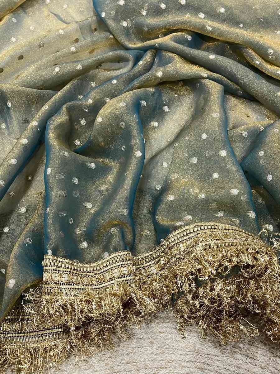 1FABULOUS MOSS SILK JACQUARD BUTTI SAREE WITH UNSTITCHED BLOUSE PARTY WEAR WHOLESALE PRICE ETHNIC GARMENT (19)