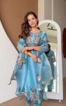 MODERN GMC SILK EMBROIDERY WORK TOP BOTTOM WITH DUPATTA RAMA