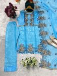 1MODERN GMC SILK EMBROIDERY WORK TOP BOTTOM WITH DUPATTA FESTIVAL WEAR WHOLESALE PRICE ETHNIC GARMENT (22)