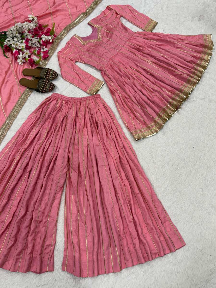 1MODERN VICHITRA SILK EMBROIDERY SEQUENCE WORK TOP SHARARA WITH DUPATTA WHOLESALE PRICE ETHNIC GARMENT (39)