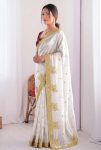1NEW ARRIVAL FENDY SATTIN MULTI SEQUENCE EMBROIDERY WORK SAREE WITH UNSTITCHED BLOUSE FORMAL WEAR WHOLESALE PRICE ETHNIC GARMENT (11)