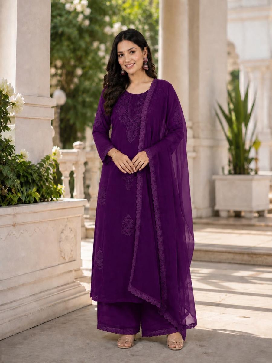 1RICH LOOK GEORGETTE EMBROIDERY WORK TOP PALAZZO WITH DUPATTA FESTIVE WEAR WHOLESALE PRICE ETHNIC GARMENT (16)