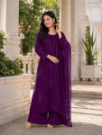 1RICH LOOK GEORGETTE EMBROIDERY WORK TOP PALAZZO WITH DUPATTA FESTIVE WEAR WHOLESALE PRICE ETHNIC GARMENT (16)