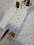 1RICH LOOK MASKA COTTON SILK FANCY BORDER WITH MULTI NEEDLE, SEQUENCE, EMBROIDERY WORK TOP BOTTOM WITH DUPATTA FESTIVE WEAR WHOLESALE PRICE ETHNIC GARMENT (33)