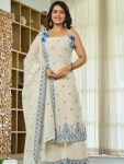 1RICH LOOK MASKA COTTON SILK FANCY BORDER WITH MULTI NEEDLE, SEQUENCE, EMBROIDERY WORK TOP BOTTOM WITH DUPATTA FESTIVE WEAR WHOLESALE PRICE ETHNIC GARMENT (33)