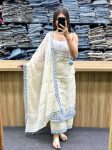 1RICH LOOK MASKA COTTON SILK FANCY BORDER WITH MULTI NEEDLE, SEQUENCE, EMBROIDERY WORK TOP BOTTOM WITH DUPATTA FESTIVE WEAR WHOLESALE PRICE ETHNIC GARMENT (33)