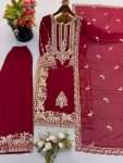 1TRENDING FAUX GEORGETTE EMBROIDERY SEQUENCE WORK TOP PALAZZO WITH DUPATTA FESTIVE WEAR WHOLESALE PRICE ETHNIC GARMENT (3)