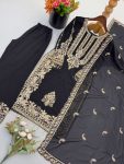23TRENDING FAUX GEORGETTE EMBROIDERY SEQUENCE WORK TOP PALAZZO WITH DUPATTA FESTIVE WEAR WHOLESALE PRICE ETHNIC GARMENT (24)