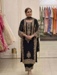23TRENDING FAUX GEORGETTE EMBROIDERY SEQUENCE WORK TOP PALAZZO WITH DUPATTA FESTIVE WEAR WHOLESALE PRICE ETHNIC GARMENT (24)
