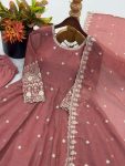 25LATEST CRUNCHY SILK EMBROIDERY SEQUENCE WORK GOWN BOTTOM WITH DUPATTA FESTIVE WEAR WHOLESALE PRICE ETHNIC GARMENT (9)