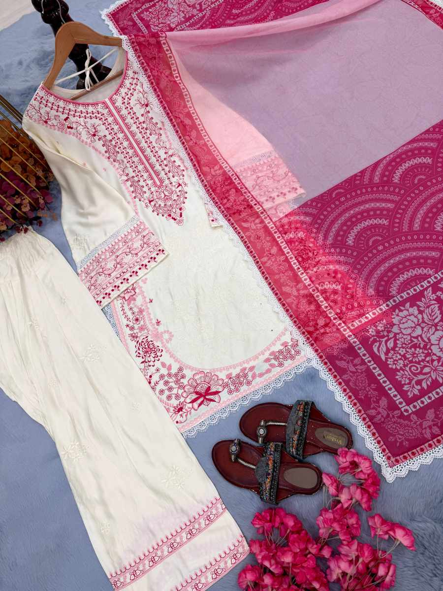 26RICH LOOK SATIN RAYON EMBROIDERY WORK WITH FANCY GPU LACE BORDER WORK TOP PATIYALA WITH DUPATTA FESTIVE WEAR WHOLESALE PRICE ETHNIC GARMENT (22)