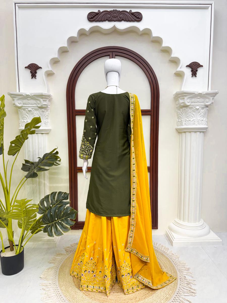 28MODERN NATURAL CREPE THREAD & SEQUENCE WORK TOP PALAZZO WITH DUPATTA FESTIVE WEAR WHOLESALE PRICE ETHNIC GARMENT (15)