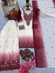 2FANCY DUAL TONE STAR GEORGETTE EMBROIDERY THREAD WORK TOP PALAZZO WITH DUPATTA FESTIVE WEAR WHOLESALE PRICE ETHNIC GARMENT (3)