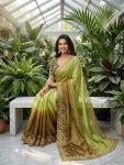 2LUXURY FANDY CHIFFON SILK SEQUINS WITH JARI THREAD EMBROIDERY WORK SAREE WITH STITCHED BLOUSE SEASONABLE WEAR WHOLESALE PRICE ETHNIC GARMENT (18)